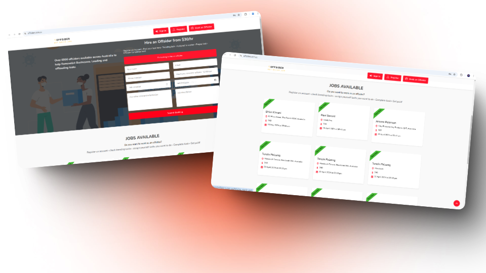 Offsider Job Booking Board
